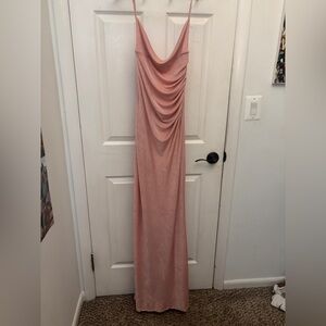 Lucy in the Sky Blush Pink Backless Maxi Dress